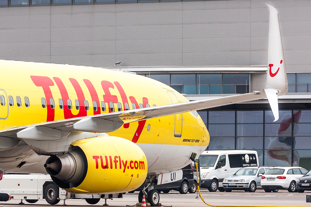 TUIfly mit den neuen Winglets.