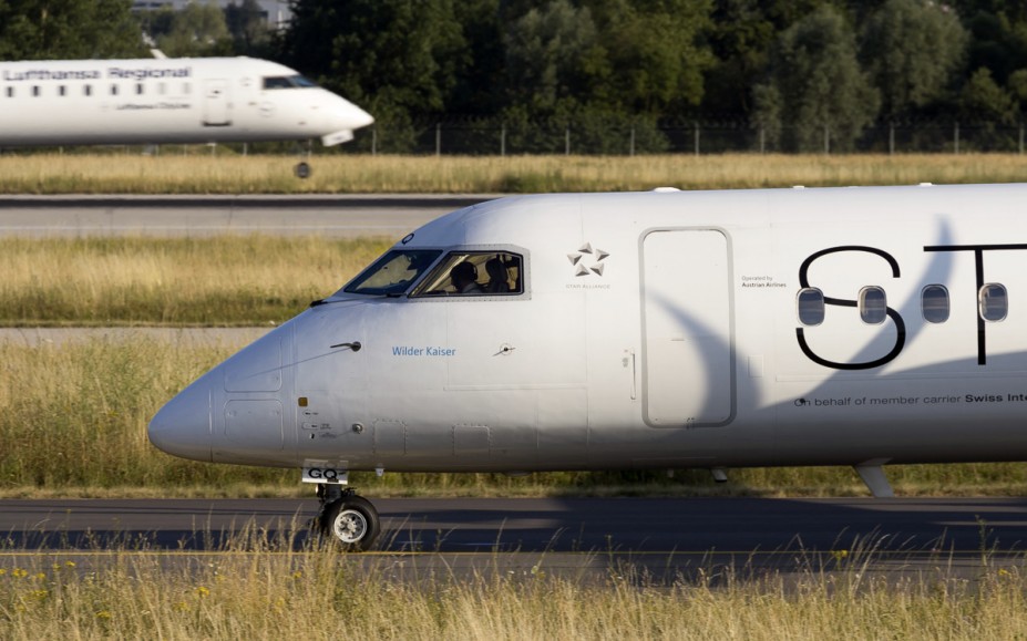 OE-LGQ | Austrian Airlines | Bombardier Dash 8 Q400     und D-ACNA | LH Cityline | Bombardier CRJ-900LR