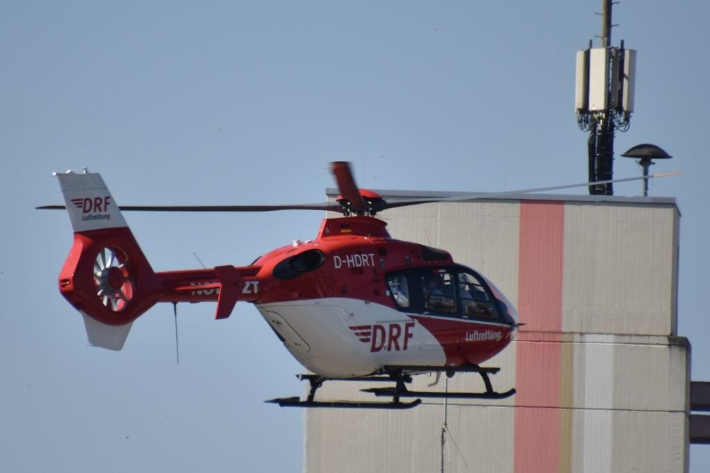 Anflug auf den Hubschrauberlandeplatz