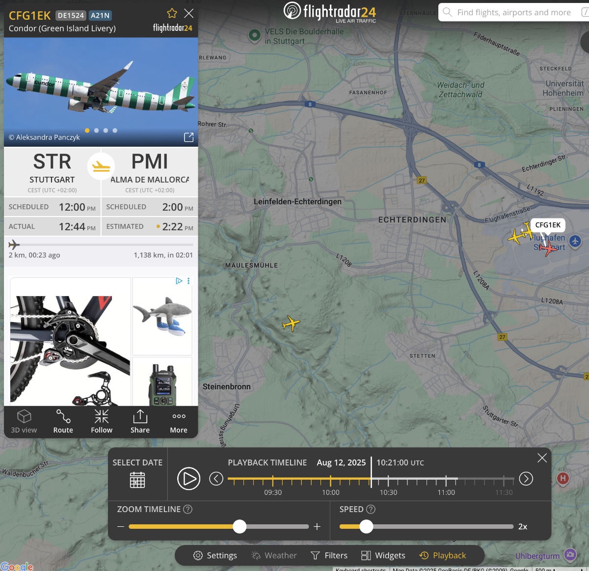 Condor auf die Landebahn Abgebogen