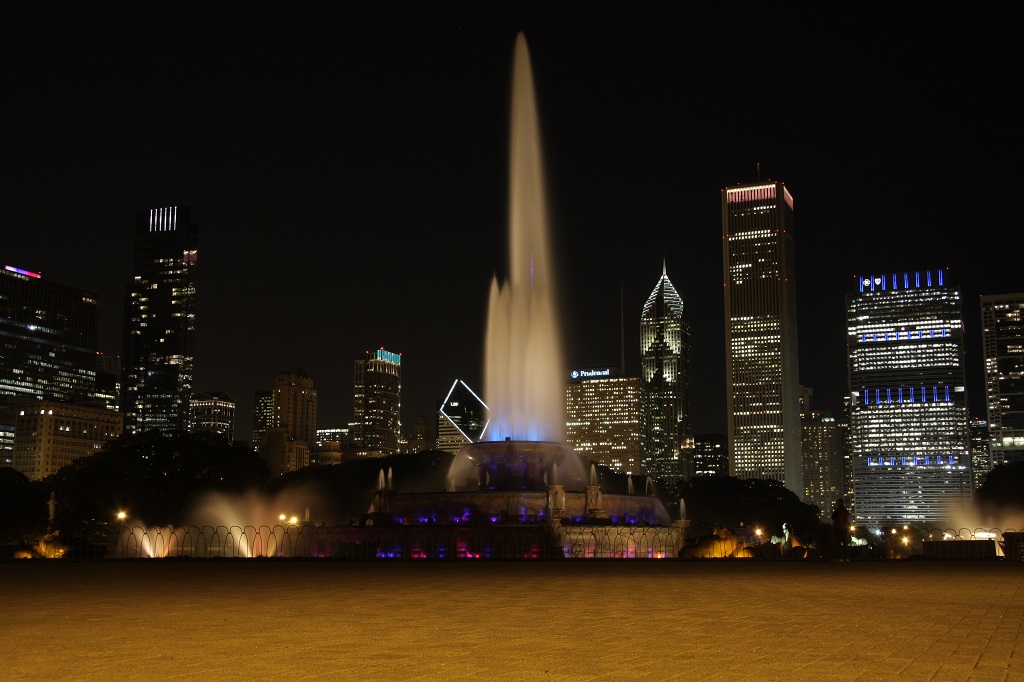 Chicago Skyline mit Buckingham-Brunnen